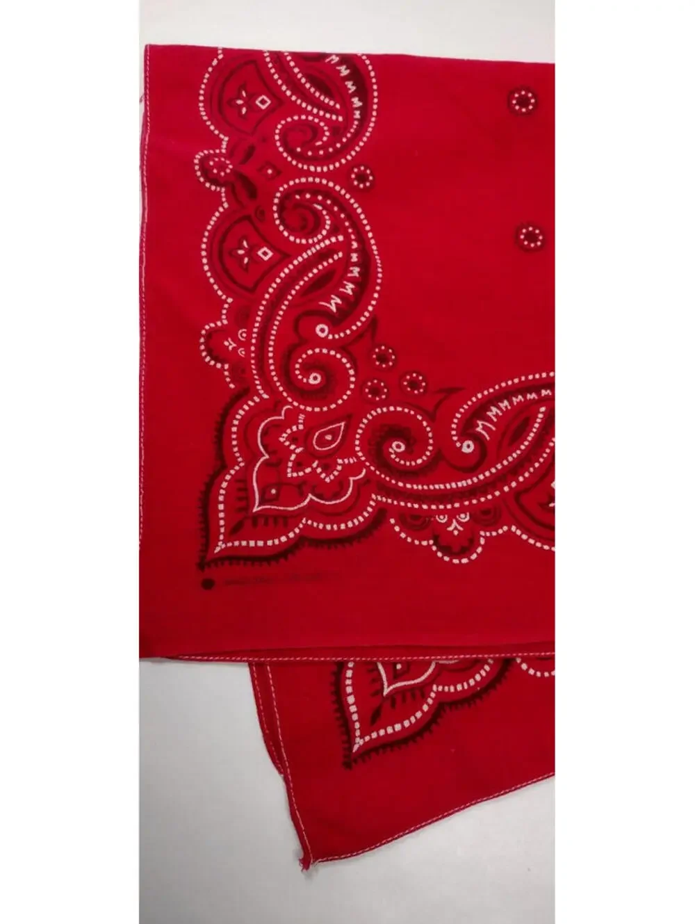 Vintage 30s 40s Red Cotton Bandana M M M's Salvage WASHFAST COLORS WHITE STITCH